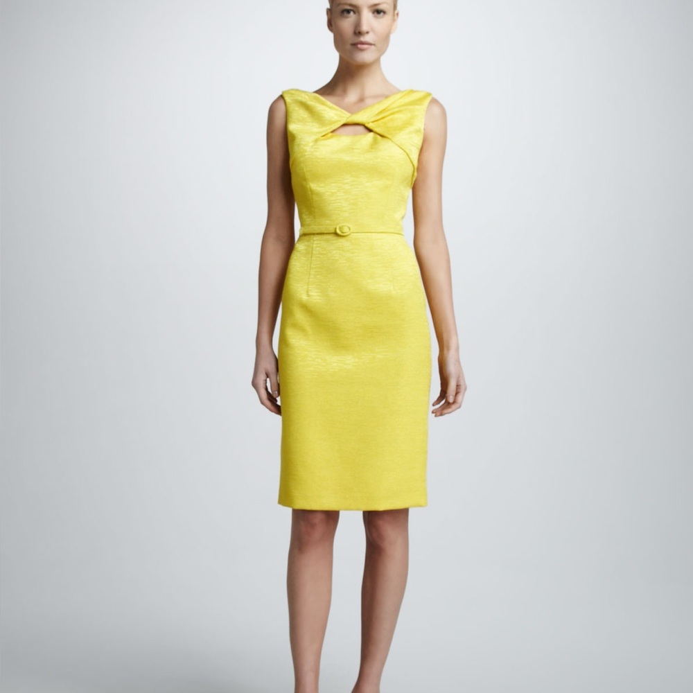 David Meister Yellow Sheath Dress size 2